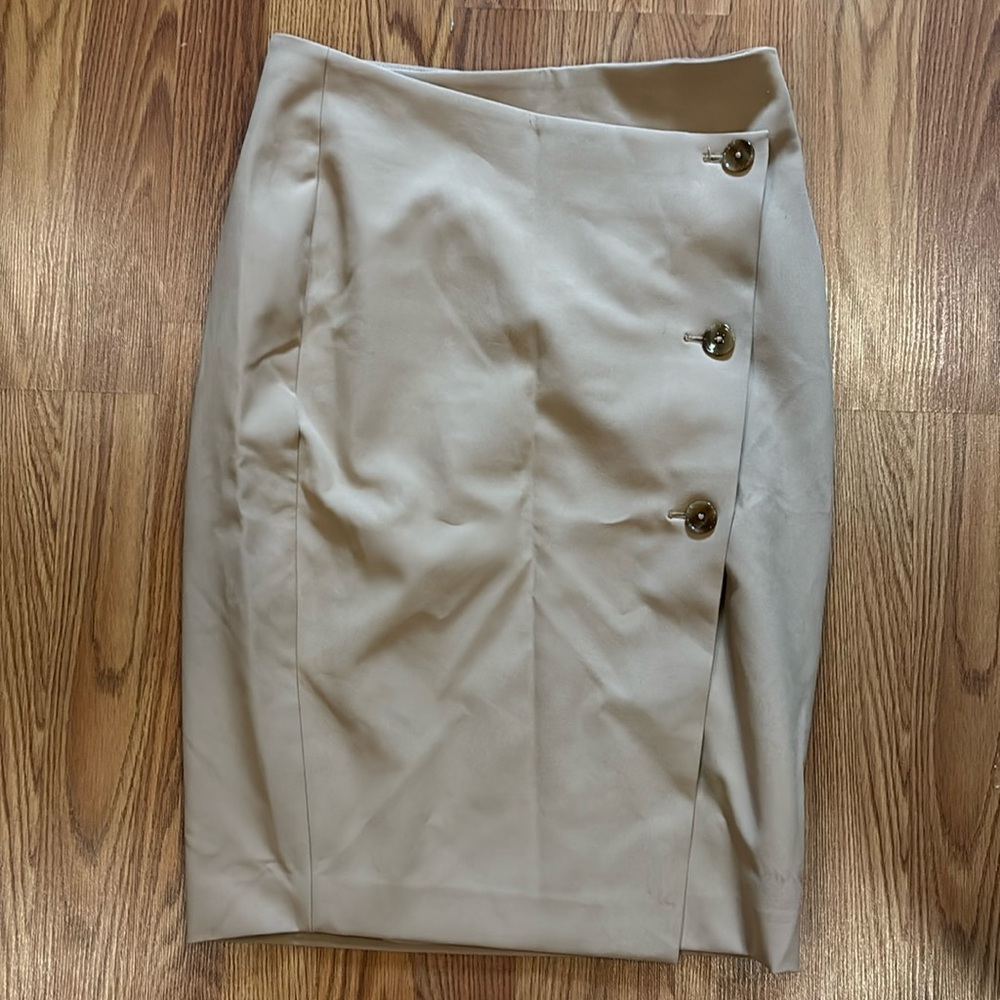 Tan Button Express Skirt